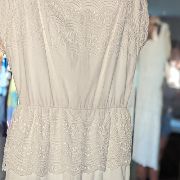 Women's 1950's Vintage white cotton lined lace dress xs/s EUC - Picture 13 of 16